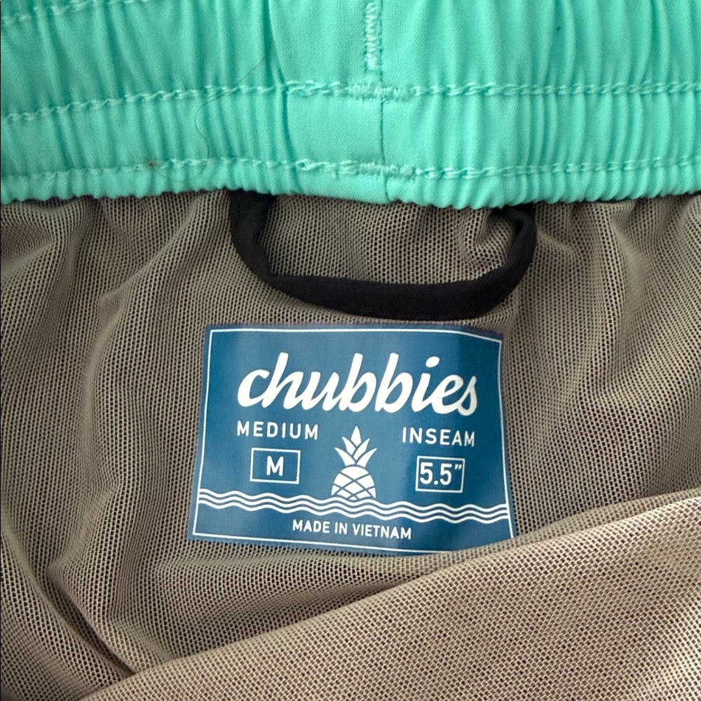 Chubbies Black Swim Trunks with Green and Pink Accents - Picture 2 of 4